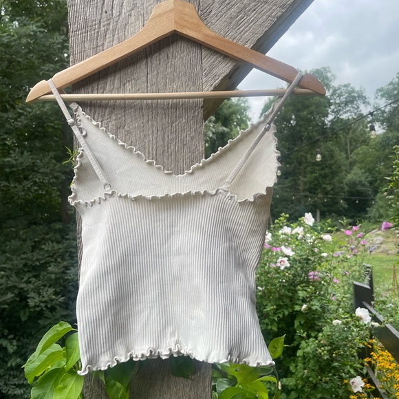 Free People Off White Ribbed Cami Tank - Picture 3 of 6